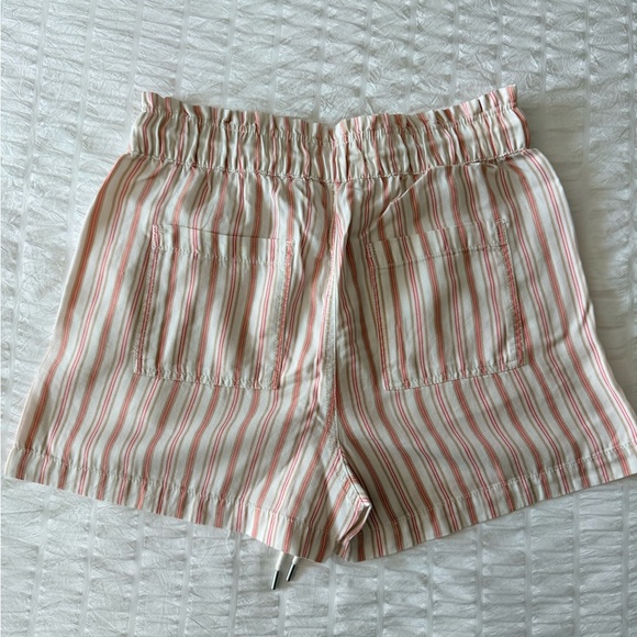 LOFT High Waist Striped Shorts - Cream and Orange - Picture 2 of 6